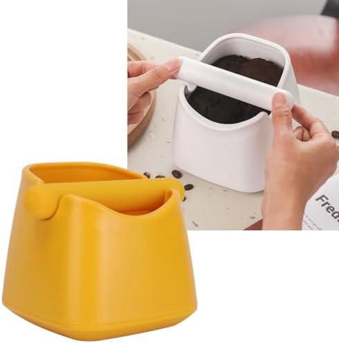 Yellow ABS Coffee Knock Box Removable Knock Bar Grind Waste Dump Bin