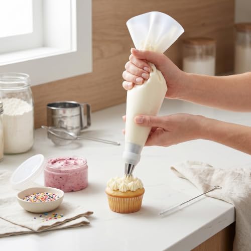 120PCs Piping Bags and Tips Set, Cake Decorating Kit for Beginner &