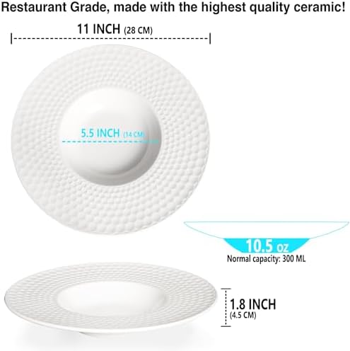 Creative home decor ceramic wide-rimmed soup bowls/plates, 10.5 oz