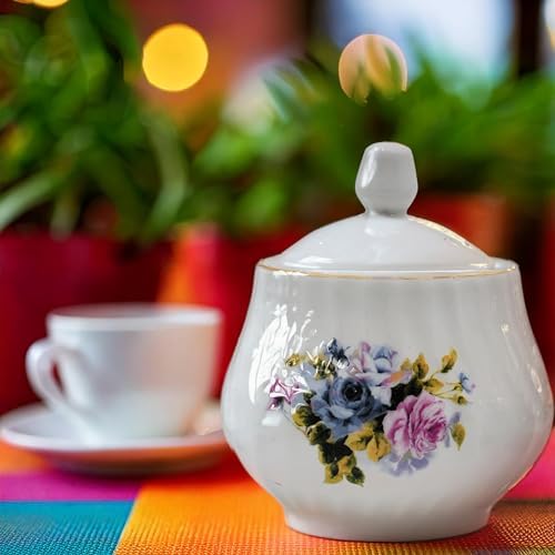 Sugar and Creamer Set - Porcelain Sugar and Creamer Vintage Tea Set