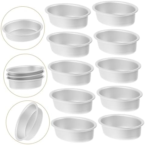 Hemoton 10-piece Oval Cake Mold Set Mini Oval Cheesecake Pans Baking