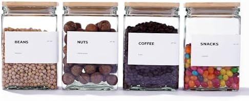 APT 1101 Glass Storage Jars with Bamboo Lid, glass canisters with