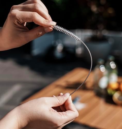 iBasingo Reusable Titanium Straw Set with Cleaning Brush Ti1018T