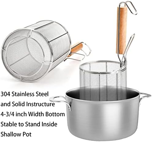 TOPZEA Spaghetti Pasta Strainer Spoon, Stainless Steel Noodle Strainer