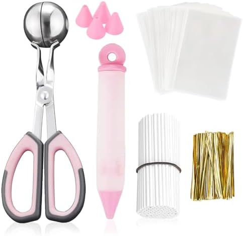 Cake Pop Kit, 100 Sticks and Wrappers, Pink