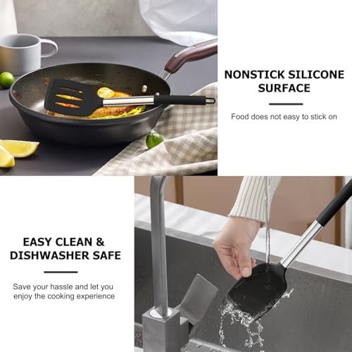 TeamFar Kitchen Utensils, 4 PCS Silicone Cooking Utensils Spatula