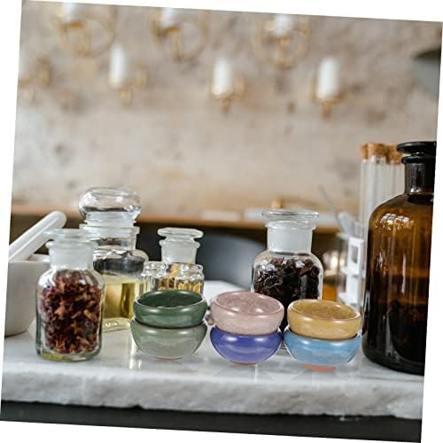 VICASKY 6pcs Essential Oil Mixing Bowl Spa Set Ice Cracked Ceramic