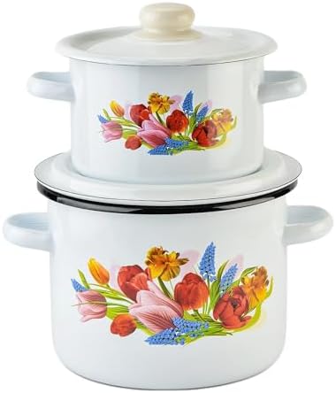 Enamel Cooking Pot with Enamel Lid