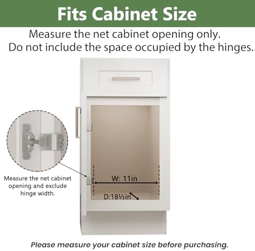 2 Tier Individual Pull Out Cabinet Organizer 10½" W x 18" D, Heavy Duty Cabinet Pull Out Shelves, Slide Out Drawers Organization for Kitchen Cabinets Bathroom