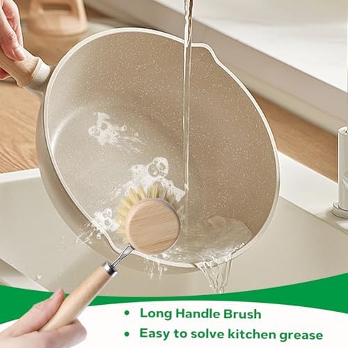Bamboo Dish Brush Set, 5 Packs