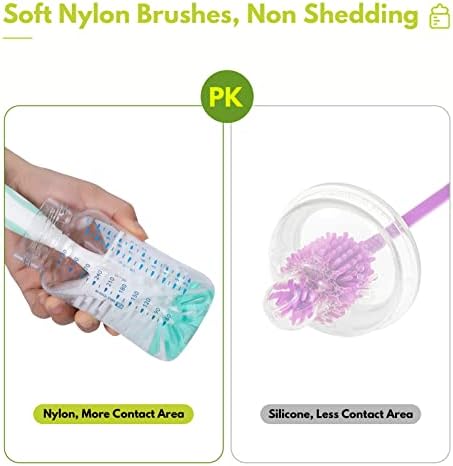 Upright Baby Bottle Brush Set, Concealed Detail Cleaner, Wash Tool