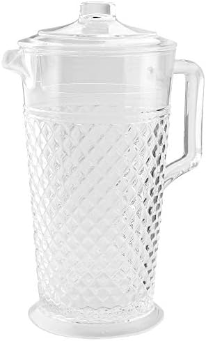 PG Acrylic Water Pitcher - 80oz Clear Plastic Pitcher With Lid
