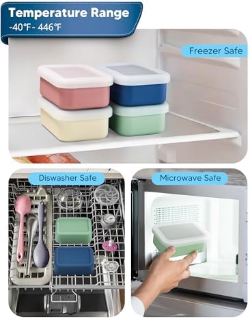 8 PCS 1 Cup Silicone Freezer Molds with Lid, 8oz Soup Freezer Molds