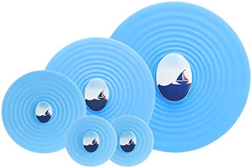 Silicone Food and Drink Toppers, Sailboat Design, Set of 5