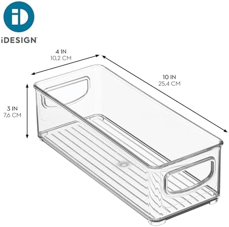 iDesign Plastic Stackable Pantry Bin, Clear