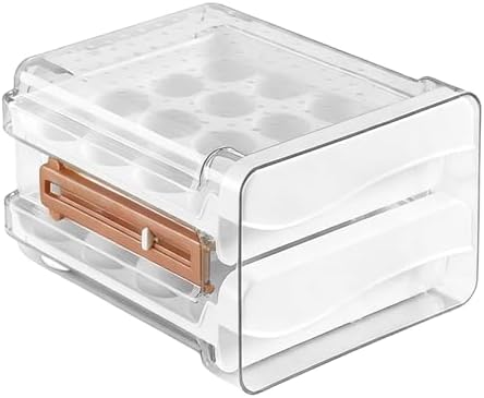 Egg Storage for Refrigerator 32-Grid Drawer Storage Container with