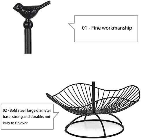 easyBee 3-Tier Fruit Basket Tower Stand, Metal Wire Construction, Vegetable Tiered Shelf, Tall Standing Produce Holder, Serving Basket for More Counter Space, 31 x 25 x 20 cm - Black