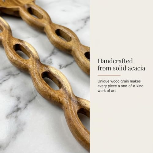 Salt & York 13-Inch Acacia Wood Salad Servers, 2-Piece Handcrafted