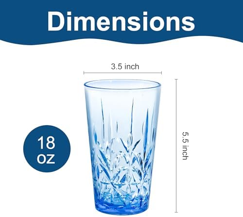 Lily's Home 18oz Unbreakable Premium Drinking Tumblers Set of 4