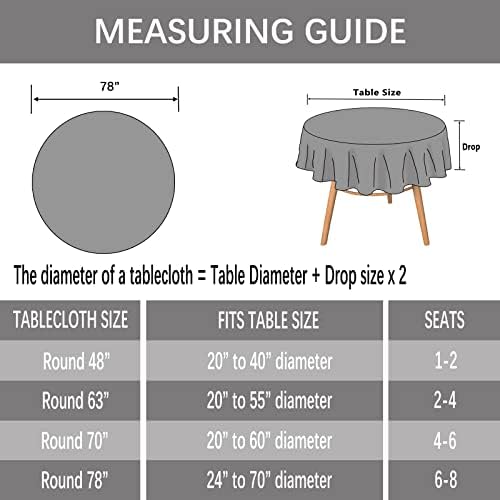 Dimatic Heavy Weight Cotton Linen Tablecloth, Plaid Tassel Round Table