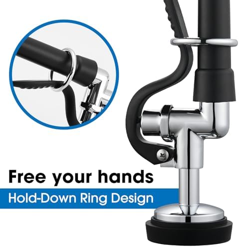 HWM Commercial Sink Sprayer Replacement Kit, 45” Stainless Steel Hose