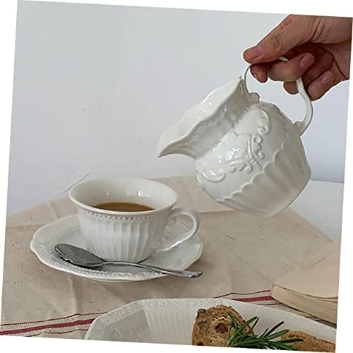 1 Set 2pcs Ceramic Milk Jug Glass Terrarium with Lid Glass Sugar Bowl