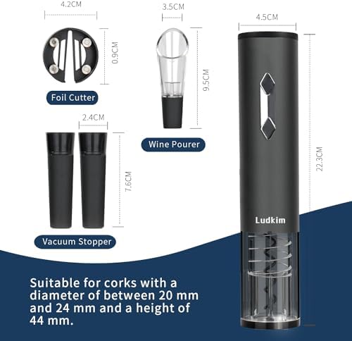 Electric Wine Opener, 5-in-1 Automatic Wine Bottle Opener