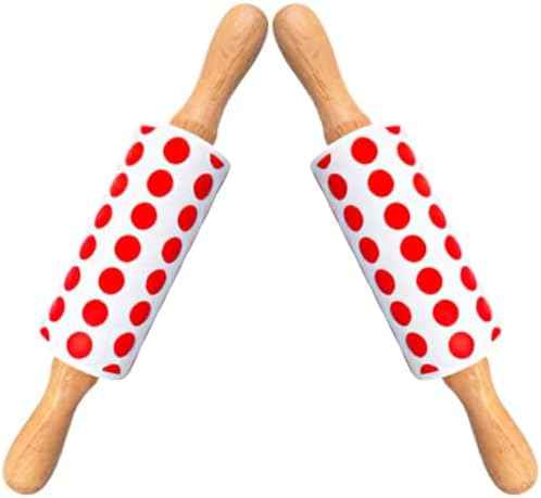 2pcs Silicone Rolling Pin for Dough, Nonstick Baking Roller