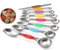 Magnetic Measuring Spoons Set, 8 Piece Color Coded Stainless Steel