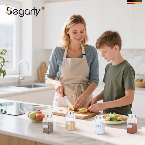 Segarty 6oz Spice Jar with Stainless Steel Shaker Lids, 2 PCS 180ml