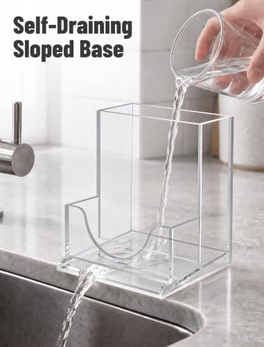 NiHome Sponge Holder, Clear Acrylic 2-Slot