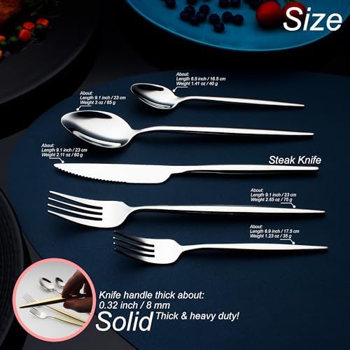 20 Piece Luxury Silverware Set for 4 Mirror-Polished 18/10 Stainless