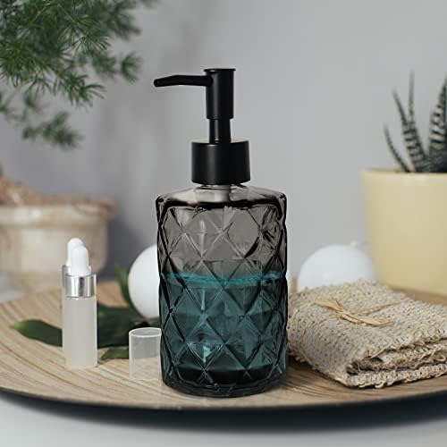 Glass Soap Dispenser with Plastic Pump, 330ml/11oz, Black