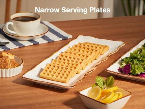 ONEMORE Large Serving Platters, 15 inch Serving Plates Set of 2