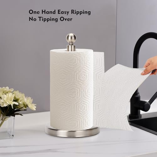 Kalitro Countertop Paper Towel Holder, Stainless Steel Base