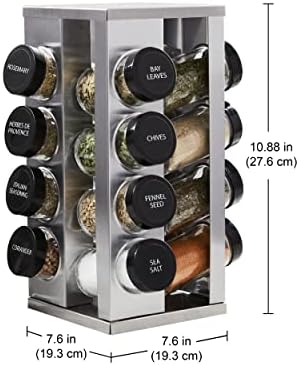 Kamenstein 16 Jar Heritage Revolving Countertop Spice Rack Organizer