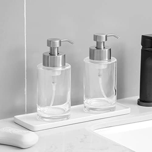Foaming Soap Dispenser Set, 12 Oz Glass Hand Soap Dispenser with 304