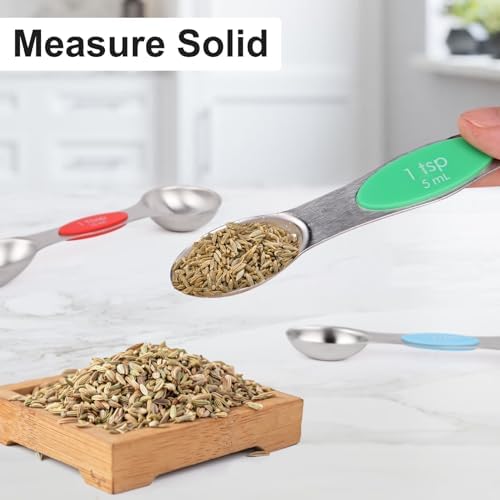 Magnetic Measuring Spoons Set, 7-Piece Stainless Steel