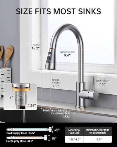 Hiqufet Touchless Kitchen Faucet with Pull Down Sprayer