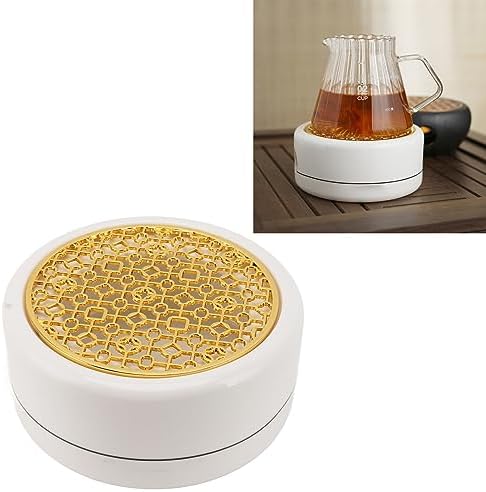 Teapot Warmer, Circular Concave Ceramic Tea Warmer with 11.8cm Gold