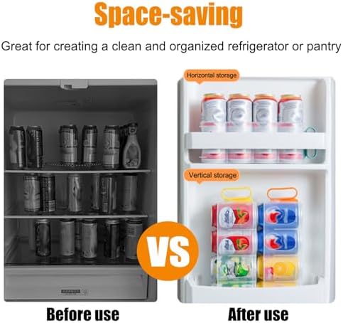4 Pack Soda Can Organizer For Refrigerator, Pantry Plastic Organizer
