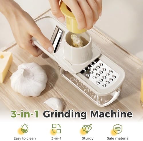 Mini Garlic Chopper and Press with Container (Green, 1 Pcs)