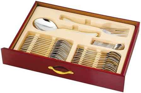 75-Pc Luxury Flatware Set for 12 w/Storage Case 24K Gold Premium