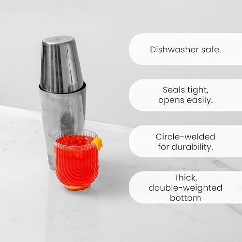 A Bar Above Boston Cocktail Shaker Set, Weighted and Unweighted, 18 Oz