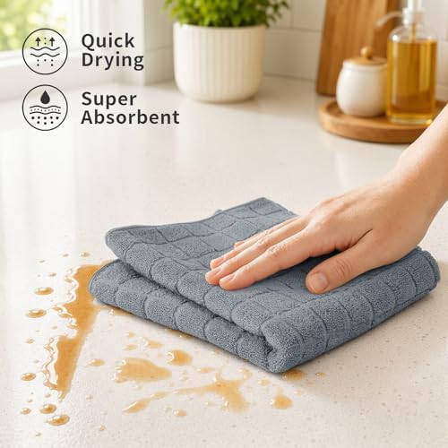 Kitinjoy Premium Kitchen Towels (16"x 28", 6 Pack), Large 100% Cotton
