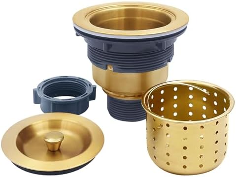 GZILA 3-1/2-Inch Kitchen Sink Drain Strainer, Brushed Gold