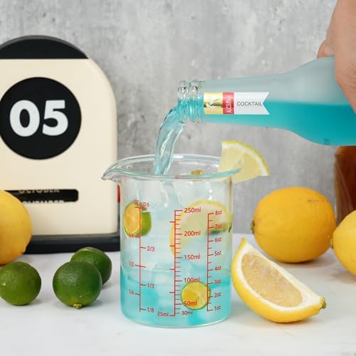 BCnmviku Glass Measuring Cup 8OZ/250ML/1 CUP High Borosilicate Heat