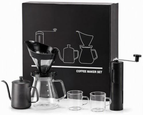 Manual Pour Over Coffee Dripper Set with Grinder