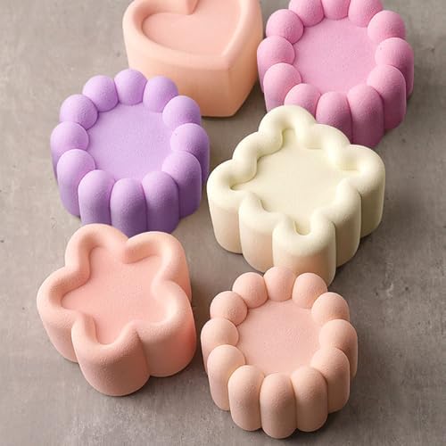 4pcs Nonstick Silicone Molds for Baking Supplies, Square Star Heart
