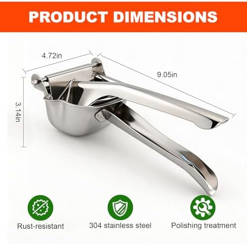 Large 304 Stainless Steel Manual Fruit Juicer Press, Handheld Citrus